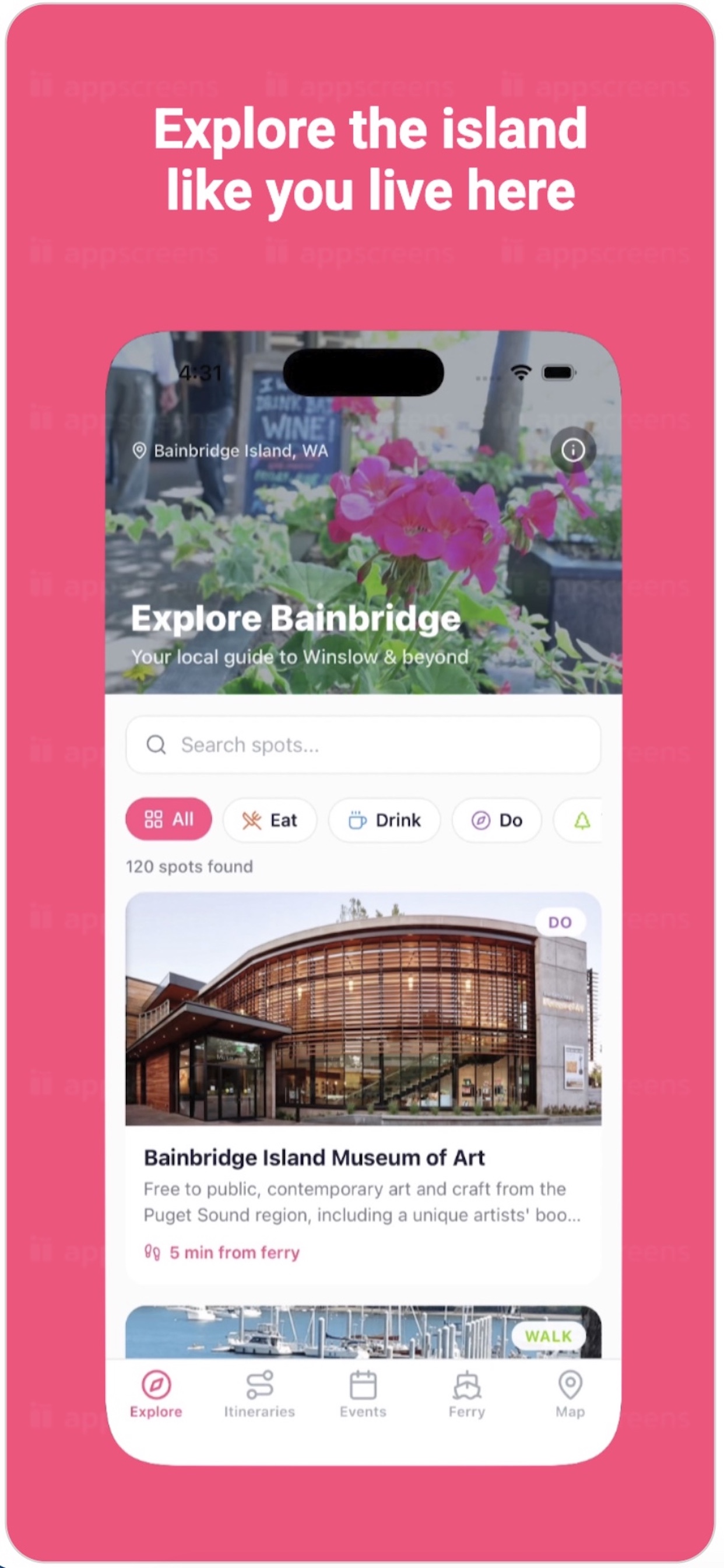 Explore Bainbridge app screenshot 1
